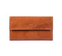 Alpenleder Tabaktasche BARTHL - Echt Leder Tabakbeutel - Vintage braun Drehertasche ausgestattet mit Naturlatex, extra Fach für Papers u. Filter sowie magnetischen Druckknöpfen (16 x 9 x 2cm, Cognac)