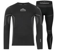 Alpenwert Thermounterwäsche Herren Set mit Daumenloch - Lange Funktionswäsche aus recyceltem Polyester, Atmungsaktiv & Wärmeisolierend - Baselayer, Unterwäsche, Skiunterwäsche, Sport, Wandern (S-3XL)