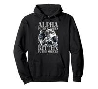 Alpha In The Streets Kätzchen Wolf Lustiges Werwolf Meme Pullover Hoodie