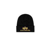 Alpha Industries 3D Beanie black / yellow gold