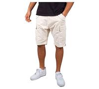 Shorts ALPHA INDUSTRIES "Airman Short", Herren, Gr. 30, Normalgrößen, weiß (jet stream weiß), Obermaterial: 98% Baumwolle, 2% Elastan; Futter: 100% Baumwolle, Hosen Shorts (49101334-30) jet stream wei