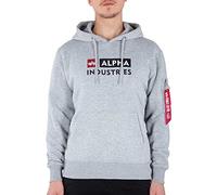 Alpha Industries Alpha Block-Logo Hoody Kapuzensweat für Herren Grey Heather