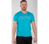 Alpha Industries Alpha Embroidery Heavy T-Shirt, weiss-blau, Größe S für Männer