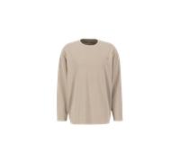 Alpha Industries Alpha Essentials Rubber Logo Longsleeve Langarmshirt Größe S Beige