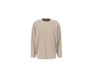 Alpha Industries Alpha Essentials Rubber Logo Longsleeve Langarmshirt Größe XS Beige
