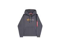 Alpha Industries Alpha Label Hoody greyblack, Größe S, Herren, Baumwolle