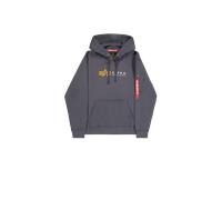 Alpha Industries Alpha Label Hoody greyblack, Größe S, Herren, Baumwolle