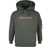 Alpha Industries Alpha Label Hoody Kapuzenpullover oliv in XL