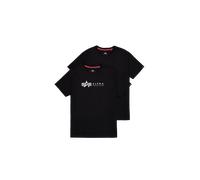 Alpha Industries Alpha Label T-Shirt 2 Pack Größe 2XL Schwarz