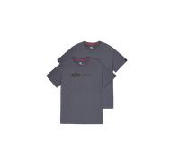 Alpha Industries Alpha Label T-Shirt 2 Pack Größe S Dunkelgrau/Schwarz
