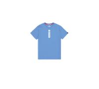 T-Shirt ALPHA INDUSTRIES "Alpha Puff Print T-Shirt", Herren, Gr. XL, blau (mediteranian blau), Obermaterial: 100% Baumwolle, Shirts T-Shirt (40598234-XL) mediteranian blau