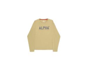 Alpha Industries Alpha Stencil Longsleeve Langarmshirt Größe 3XL Olivgrün