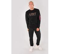 ALPHA INDUSTRIES Army Camo Sweatshirt (Black/Camouflage,S)