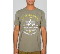 Alpha Industries Authentic Print T-Shirt, grün, Größe S für Männer