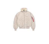 Alpha Industries Bomberjacke mit Reißverschluss und Label-Patch in Offwhite, Größe S