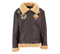 Alpha Industries B3 FL Custom Lederjacke für Herren Vintage Brown