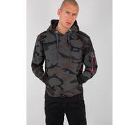 Alpha Industries Back Print Camo Hoodie, schwarz-mehrfarbig, Größe S für Männer