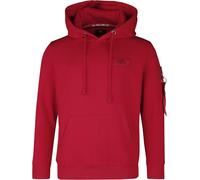 Alpha Industries Kapuzenpullover Back Print Herren Regular Fit Rot XL