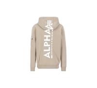 Kapuzensweatjacke ALPHA INDUSTRIES "Back Print Zip Hoody" Gr. XL, beige (vintage sand) Herren Sweatjacken (19709500-XL)