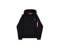 Kapuzensweatshirt ALPHA INDUSTRIES "BACK PRINT HOODY", Herren, Gr. L, schwarz, angeraute Sweatware, Obermaterial: 80% Baumwolle, 20% Polyester, bedruckt, normal normal, Rundhals, Rippbündchen, Sweatsh