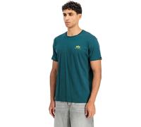 Alpha Industries Rundhalsshirt Backprint T Herren XL deep petrol bedruckt 100% Baumwolle