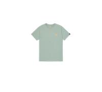 Rundhalsshirt ALPHA INDUSTRIES "Backprint T", Herren, Gr. S, frost grün, Single Jersey, Obermaterial: 100% Baumwolle, bedruckt, regular fit normal, Rundhals, Shirts Rundhalsshirt (88567549-S) frost gr