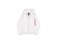 Hoodie ALPHA INDUSTRIES "Alpha Industries Men - Hoodies Backprint Zip Hoodie", Herren, Gr. M, pastel grau melange, Obermaterial: 80% Baumwolle, 20% Polyester, regular fit, Sweatshirts (44285505-M) pas