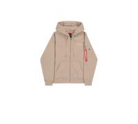 Kapuzensweatjacke ALPHA INDUSTRIES "Back Print Zip Hoody" Gr. XL, beige (vintage sand) Herren Sweatjacken (19709500-XL)