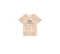 T-Shirt ALPHA INDUSTRIES "Alpha Industries Men - T-Shirts Basic Camo" Gr. 3 XL, beige (sand camo) Herren Shirts (75064949-XXXL) sand camo