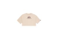 Alpha Industries Basic Big Logo Cropped PP T-Shirt Größe S Beige