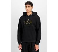 Alpha Industries - Basic Big Logo Effect Print Black - Hoodie - Schwarz - M - 80% Baumwolle, 20% Polyester Schwarz M