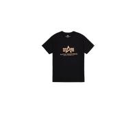 Alpha Industries Basic Foil Print Kurzarm-t-shirt M Black / Gold