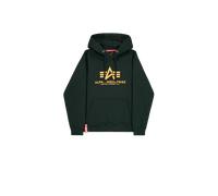 Alpha Industries Basic Big Logo Hoodie Größe L Petrolgrün
