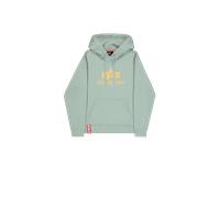 Kapuzensweatshirt ALPHA INDUSTRIES "Basic Hoody", Herren, Gr. M, frost grün, angeraute Sweatware, Obermaterial: 80% Baumwolle, 20% Polyester, bedruckt, normal normal, Rundhals, Rippbündchen, Sweatshir