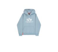 Alpha Industries Basic Big Logo Hoodie Größe S Graublau