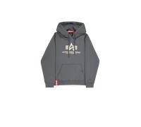Alpha Industries Basic Hoody Kapuzensweat für Herren Greyblack