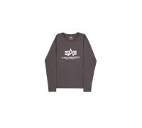 Alpha Industries Basic Big Logo Longsleeve Langarmshirt Größe XS Grau