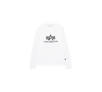 Alpha Industries Basic Big Logo Longsleeve Langarmshirt Größe XS Weiß