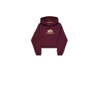Alpha Industries Basic Big Logo Puff Print Loose Hoodie Größe M Rot