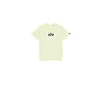 T-Shirt ALPHA INDUSTRIES "Alpha Industries Men - T-Shirts Basic T Rubber", Herren, Gr. L, grün (arctic lime), Obermaterial: 90% Baumwolle, 10% Polyester, Kurzarm, Shirts (87512853-L) arctic lime