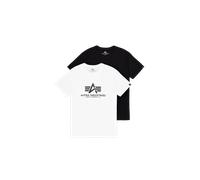 Alpha Industries Basic T 2 Pack T-Shirt für Herren Black/White