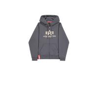 Alpha Industries Basic Big Logo Zip Hoodie Größe 3XL Dunkelgrau