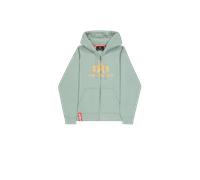 Hoodie ALPHA INDUSTRIES "Basic Zip Hoodie BL", Herren, Gr. L, frost grün, Obermaterial: 80% Baumwolle, 20% Polyester, regular fit, Sweatshirts Hoodie (32131119-L) frost grün