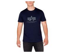 Alpha Industries T-Shirt mit Label-Detail Modell 'BASIC' in Marine, Größe M