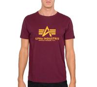 Alpha Industries T-Shirt mit Logo und Rundhalsausschnitt in Dunkelrot, Größe L