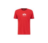 Alpha Industries Basic Mid Logo T-Shirt Größe M Rot/Weiß