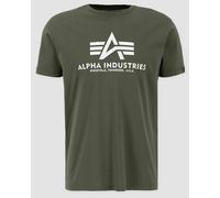 Alpha Industries Basic Reflective Print T-Shirt, grün, Größe S für Männer