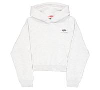 Hoodie ALPHA INDUSTRIES "Basic Hoodie SL W", Damen, Gr. XS, grau (pastel grau melange), Obermaterial: 80% Baumwolle, 20% Polyester, loose fit, Sweatshirts Hoodie (76948045-XS) pastel grau melange