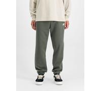 Sweathose ALPHA INDUSTRIES "Basic Jogger Small Logo II", Herren, Gr. XL, N-Gr, grün (schwarz olive), Sweatware, Obermaterial: 80% Baumwolle, 20% Polyester, bedruckt, slim fit lang, Hosen Sweathose (93