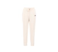 Jogginghose ALPHA INDUSTRIES "Alpha Industries Women - Jogger Basic Jogger Small Logo Wmn", Damen, Gr. XL, Normalgrößen, weiß (jet stream weiß), Obermaterial: 80% Baumwolle, 20% Polyester, Hosen (5594
